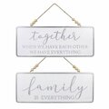 Youngs Embossed Metal White Washed Wall Sign, Assorted Color - 2 Piece 20681